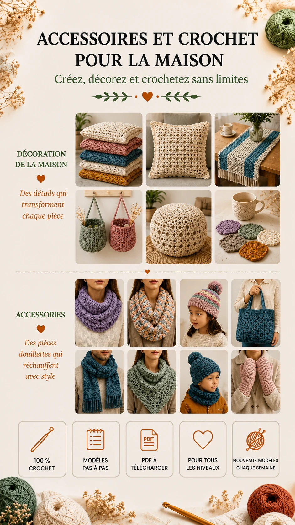 Accessoires et crochet pour la maison
